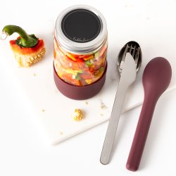 LEKKABOX - Bestik s�t m. Etui - Blomme 