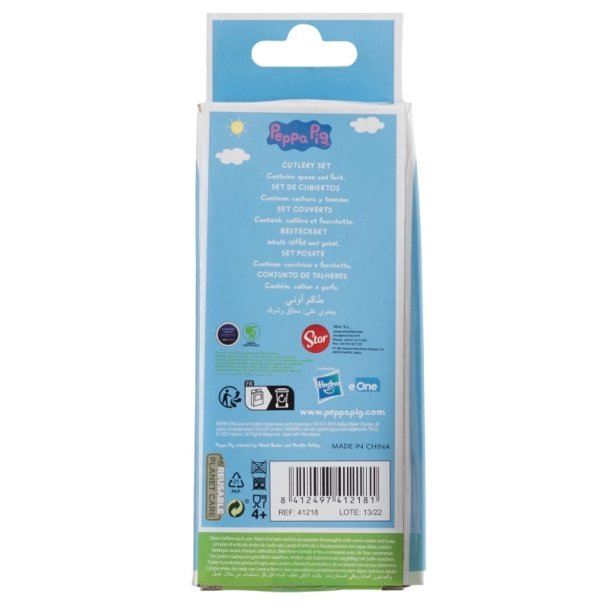 Gurli Gris bestik i metal - Ske og gaffel 