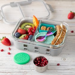 LEKKABOX Ske/gaffel - Rustfri stl - Rainbow 