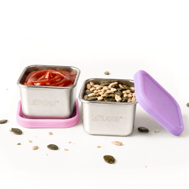 LEKKABOX Mini Dip Container - 2 stk. - Rustfrit st�l - Lavendel 