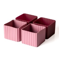 LEKKABOX Cups Firkantet Forme - 4 stk. - Blomme 