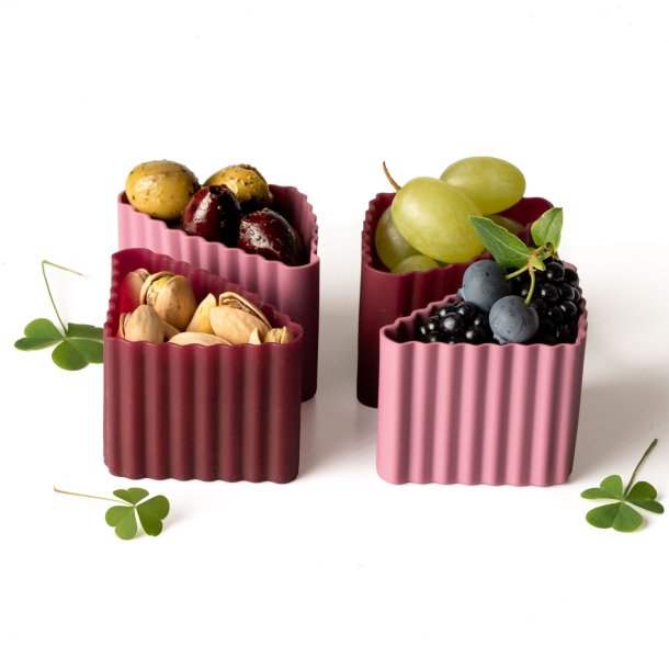 LEKKABOX Cups Trekant forme - 4 stk. Blomme 