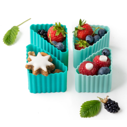 LEKKABOX Trekant forme - 4 stk. - Ocean 