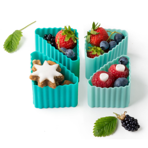 LEKKABOX Trekant forme - 4 stk. - Ocean 