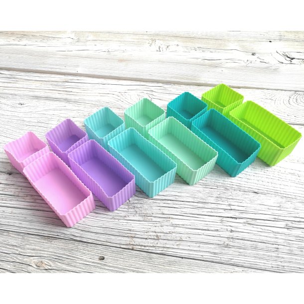 LEKKABOX Firkantet Forme - 4 stk. - Lavendel