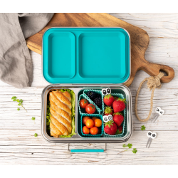 LEKKABOX Firkantet Forme - 4 stk. - Ocean 