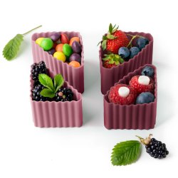 LEKKABOX Cups Trekant forme - 4 stk. Blomme 