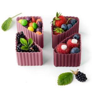 LEKKABOX Cups Trekant forme - 4 stk. Blomme 