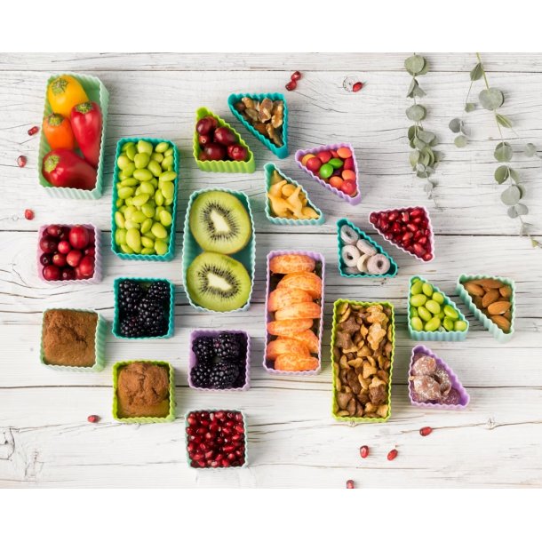 LEKKABOX Firkantet Forme - 4 stk. - Lavendel