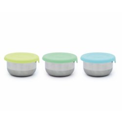 Melii - Mini dip beholder - 2 stk. Rustfri st�l - Bl�/lime