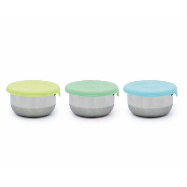 Melii - Mini dip beholder - 2 stk. Rustfri st�l - Bl�/lime