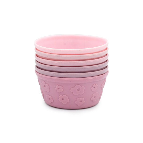 Melii - Silikone skle - 6 stk. - Lyserde Blomster