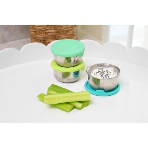 Melii - Mini dip beholder - 2 stk. Rustfri st�l - Bl�/lime