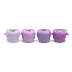 Melii Snap &amp; Co Cups/Pods - Kat print - Lilla - 118 ml (4 stk)