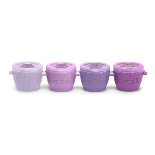 Melii Snap &amp; Co Cups/Pods - Kat print - Lilla - 118 ml (4 stk)