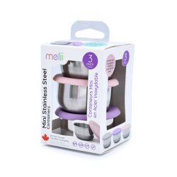 Melii - Mini dip beholder - 2 stk. Rustfri st�l - Lyser�d/lilla 