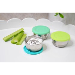 Melii - Mini dip beholder - 2 stk. Rustfri st�l - Bl�/lime