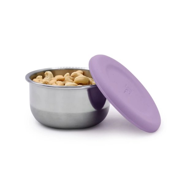 Melii - Mini dip beholder - 2 stk. Rustfri st�l - Lyser�d/lilla 