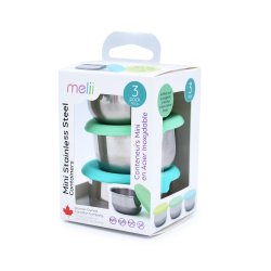 Melii - Mini dip beholder - 2 stk. Rustfri st�l - Bl�/lime