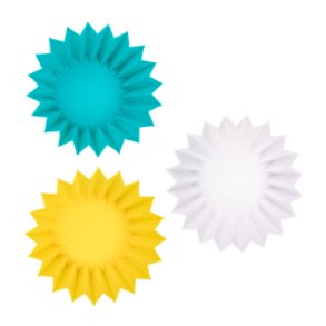 Lunch Punch silikone forme - 3 stk. Gul/Tyrkis/Hvid 