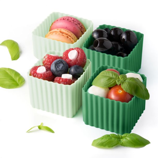 LEKKABOX Firkantet Forme - 4 stk. - Forest