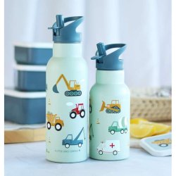 A Little Lovely Company - XL Drikkeflaske Rustfri St�l - 500 ml - Vehicles