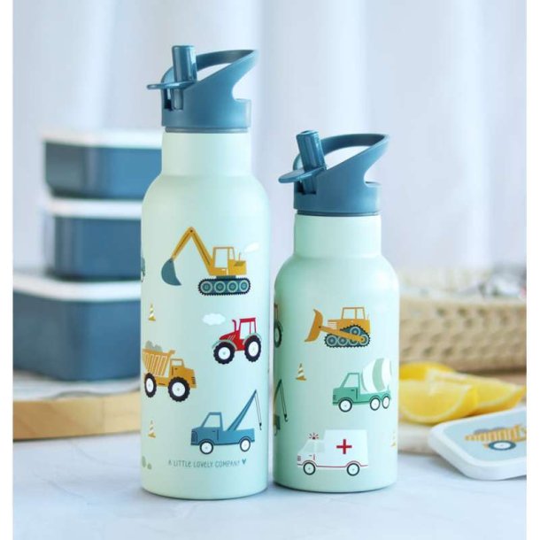 A Little Lovely Company - XL Drikkeflaske Rustfri St�l - 500 ml - Vehicles