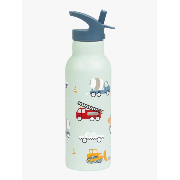 A Little Lovely Company - XL Drikkeflaske Rustfri St�l - 500 ml - Vehicles