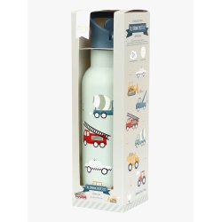 A Little Lovely Company - XL Drikkeflaske Rustfri St�l - 500 ml - Vehicles