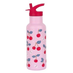 A Little Lovely Company - XL Drikkeflaske Rustfri St�l - 500 ml - Cherries 