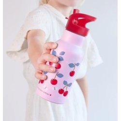 A Little Lovely Company - Drikkeflaske Rustfri St�l - 350 ml - Cherries