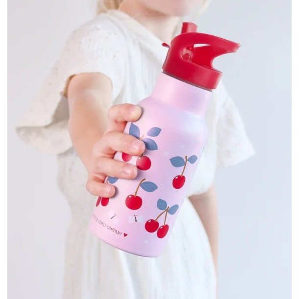 A Little Lovely Company - Drikkeflaske Rustfri St�l - 350 ml - Cherries