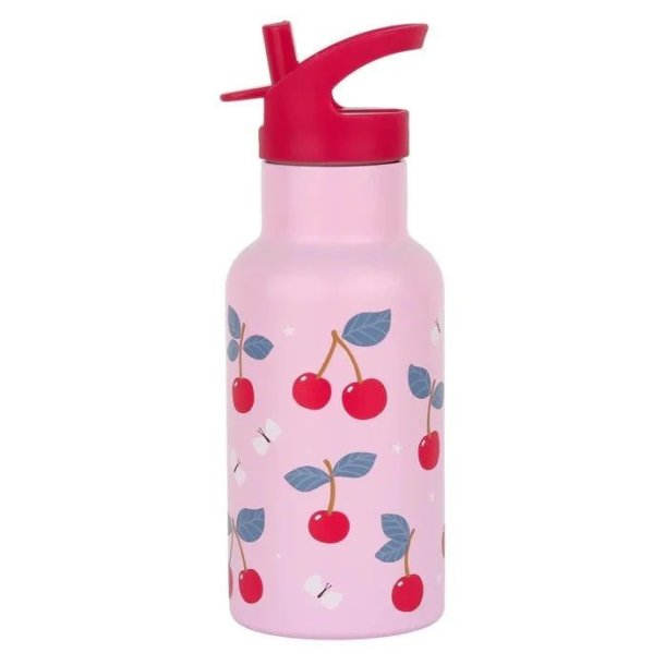 A Little Lovely Company - Drikkeflaske Rustfri St�l - 350 ml - Cherries