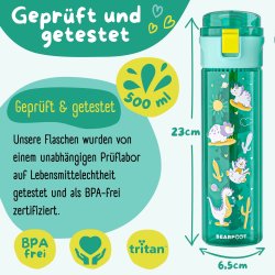 Bearfoot letvgts drikkedunk - Mint - Dino - 500 ml