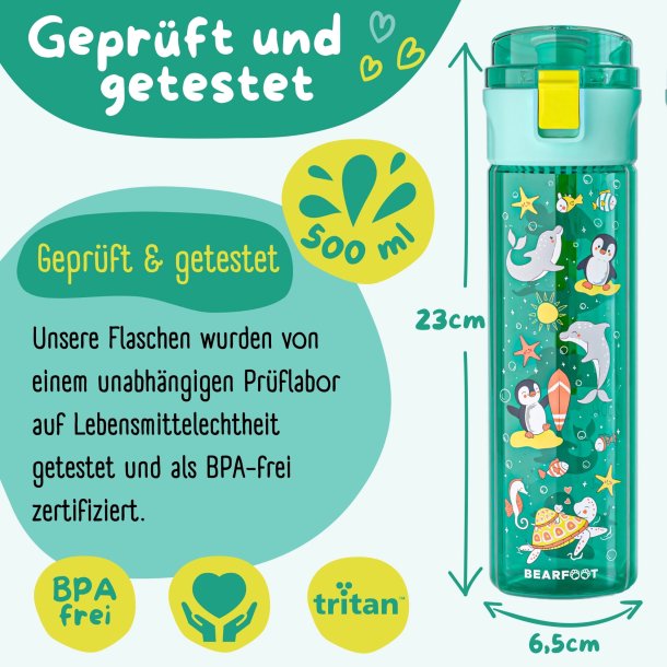 Bearfoot letvgts drikkedunk - Mint - Ocean - 500 ml