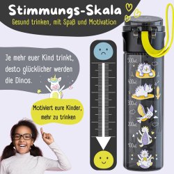 Bearfoot letvgts drikkedunk - Sort - Dinosaur - 500 ml