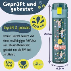 Bearfoot letvgts drikkedunk - Bl - 500 ml - Brandbil og kaniner 