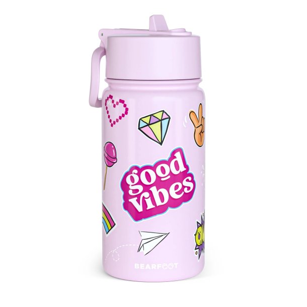 Bearfoot Termo Drikkedunk - Lyserd Klistermrker - 400 ml