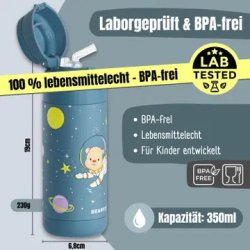 Bearfoot B�rne Termo Drikkedunk - Rustfri St�l - 350 ml - Bl� Bj�rn I Rummet 