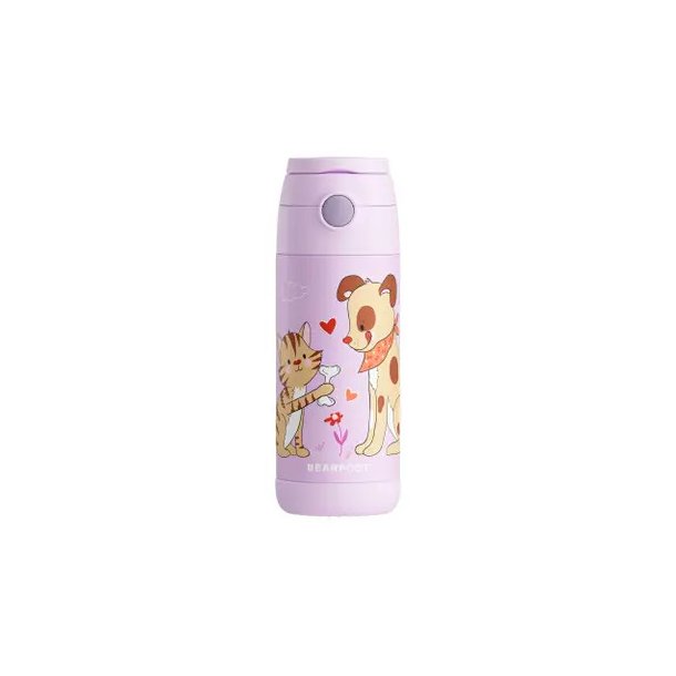 Bearfoot B�rne Termo Drikkedunk - Rustfri St�l - 350 ml - Lyser�d Hund og Kat 
