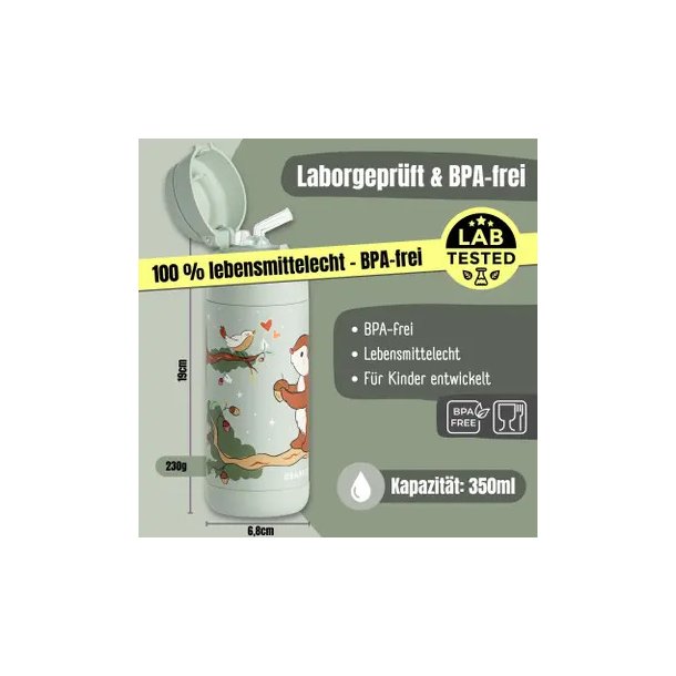 Bearfoot B�rne Termo Drikkedunk - Rustfri St�l - 350 ml - Salvie Egern