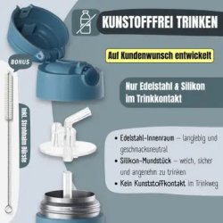 Bearfoot B�rne Termo Drikkedunk - Rustfri St�l - 350 ml - Bl� Klisterm�rker 