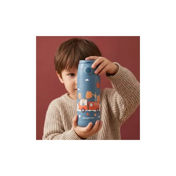 Bearfoot B�rne Termo Drikkedunk - Rustfri St�l - 350 ml - Brandbil og Kaniner