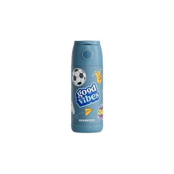 Bearfoot B�rne Termo Drikkedunk - Rustfri St�l - 350 ml - Bl� Klisterm�rker 