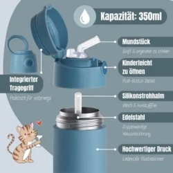 Bearfoot B�rne Termo Drikkedunk - Rustfri St�l - 350 ml - Bl� 