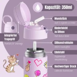 Bearfoot B�rne Termo Drikkedunk - Rustfri St�l - 350 ml - Lyser�d Klisterm�rker