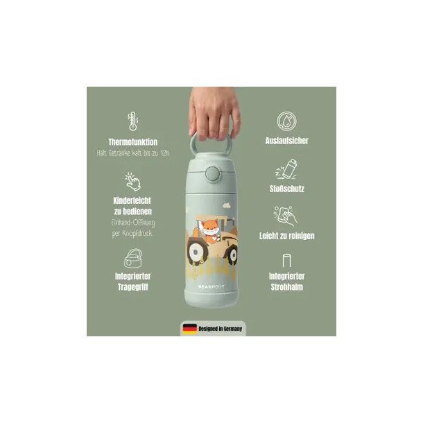 Bearfoot B�rne Termo Drikkedunk - Rustfri St�l - 350 ml - Salvie Traktor