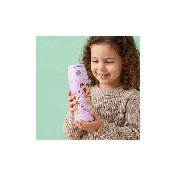 Bearfoot B�rne Termo Drikkedunk - Rustfri St�l - 350 ml - Lyser�d Hund og Kat 