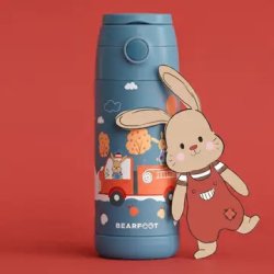 Bearfoot B�rne Termo Drikkedunk - Rustfri St�l - 350 ml - Brandbil og Kaniner