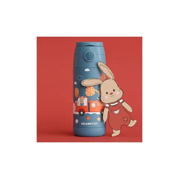 Bearfoot B�rne Termo Drikkedunk - Rustfri St�l - 350 ml - Brandbil og Kaniner